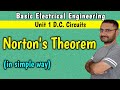 Norton's Theorem (Unit 1 DC circuits) BEE (in हिन्दी) BE 1st year engineering