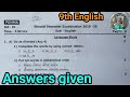 9th English second term question paper with answers