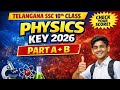 10th Class Physical Science Answer Key Telangana 2026 | Part A \u0026 B Solutions 💯 #physics