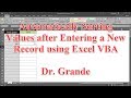 Automatically Sorting Values after Entering a New Record using Excel VBA