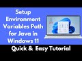 How to Setup Environment Variables Path for Java in Windows 11