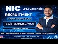NIC SCIENTIST B RECRUITMENT  | BE/BTECH/MCA/MSC | GROUP A POST IN GOVT OF INDIA