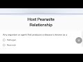 Host pearasite relationship MCQs