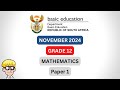 Grade 12 maths paper 1 2024 | November