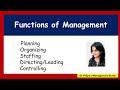 Functions of Management l Planning Organising Staffing Directing Controlling