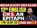 Class 12 English Chapter 5 One Shot | 12th English An Epitaph One Shot Bihar Board