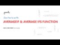 AVERAGEIF \u0026 AVERAGEIFS Function in Excel