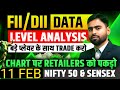 nifty 50 fii dii data analysis for 11 February 2026 | Operator Game | Nifty Sensex Prediction