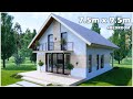 Small House Design | 2storey house 7.5m x 9.5m (4Bedroom)