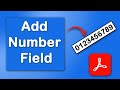 How to add number field in fillable pdf form using Adobe Acrobat Pro DC