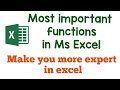 Ms excel most important functions which make you more expert in excel//excel tutorials//learn it
