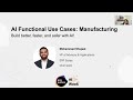 AI Functional Use Cases: Manufacturing