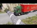 Trucks vs Massive Speed bump vs Potholes rocks Compilation #49 beamng drive live 4
