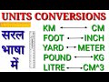 UNIT CONVERSION WITH EXAMPLES IN HINDI