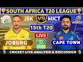 Joburg Super Kings vs MI Cape Town, 15th T20 Live Match Analysis \u0026 Discussion JSK vs MICT 15th T20