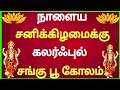 🐚நாளைய சனிக்கிழமைக்கு கலர்ஃபுல் சங்கு கோலம் போடுங்க 🐚 Saturday kolam 🐚sangu kolam 🐚சனிக்கிழமை கோலம்🐚