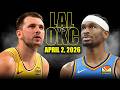 Los Angeles Lakers vs Oklahoma City Thunder Full Game Highlights – April 2, 2026 | NBA Season