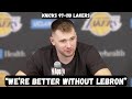 Luka Doncic SENDS MESSAGE to LBJ after 35 point performance - Post Game Interview - Lakers vs Knicks