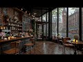London Coffee Shop Jazz Ambience ☕ Rain Sounds \u0026 Smooth Jazz Piano for Relaxing and Focus