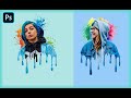 Dripping  Effect | Splatter Effect Photoshop in Hindi | Adobe  Photoshop Tutorial For Beginners