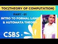Theory of Computation | Introduction to Formal language and Automata Theory | Part-01