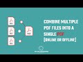 How to combine pdf files into one (online or offline) without adobe acrobat pro | 2022