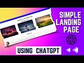 Using Chat GPT to build a landing page of a Website with No Code