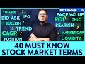 40 Must Know Stock Market Terms for Beginners! Learn Stock Market A-Z | E10