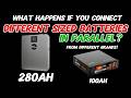 Connecting Batteries with DIFFERENT Capacity in Parallel - What Happens?!