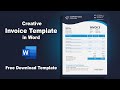 How to Make Creative Modern Invoice Template in Microsoft Word