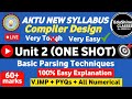 Compiler Design Unit 2 One Shot BCS602|Basic Parsing Techniques Unit 2 Compiler Design One shot AKTU