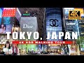4K Tokyo, Japan Walking Tour | Ginza \u0026 Shinjuku Luxury Shopping District Walk | 4K HDR 60fps