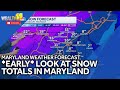 EARLY LOOK: Sunday's snow totals forecast for Baltimore