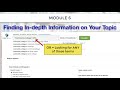 Module 6: Findin In-Depth Information on Your Topic