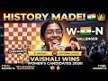 HISTORY MADE! 🇮🇳👑 | Vaishali defeats Lagno to win Women's Candidates 2026! | Final Round 14