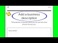 Add a business description kya hota hai | Meaning of add a business description
