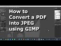 HOW TO: convert a PDF into JPEG file using GIMP