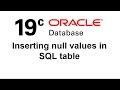 How to insert Null values in SQL Table