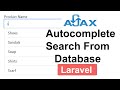Ajax Autocomplete Search From Database In Laravel In Hindi