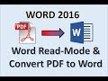 Word 2016 - Convert PDF in Word - How to Change MS Office Document File - Converting Import Export