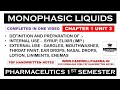 Monophasic Liquids (complete) | Syrup | Elixir | Liniments | Ch 1 U 3 | Pharmaceutics | B Pharmacy
