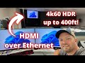 How to connect HDMI over long distances. OREI HDMI over Ethernet extender with 4k60 HDR.