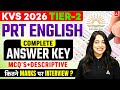 KVS PRT English Answer Key 2026 | KVS Tier 2 Exam Analysis \u0026 Expected Cut Off