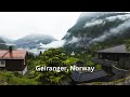 [4K Hazy Walk] Early Morning Walk through Geiranger in Norway - Norway Walks