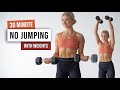 30 MIN NO JUMPING ALL STANDING HIIT With Weights - No Repeat, Low Impact Home Workout
