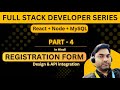 Full Stack User Registration Form | NodeJS + ReactJS + MySQL | Hindi Tutorial 🔥