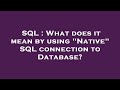 SQL : What does it mean by using \