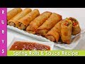 Spring Rolls with Special Sauce Recipe in Urdu Hindi - RKK