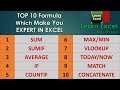 TOP 10 Formula Which Make You EXPERT IN EXCEL// Learn Excel