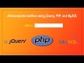 Autocomplete textbox with PHP, jQuery and MySql